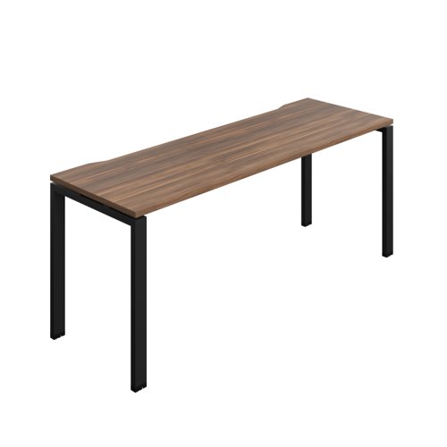 Synergy Bench with Cut Out: 1 Person (FSC) : Goal Post Leg : 1800 700 Dark Walnut/Black