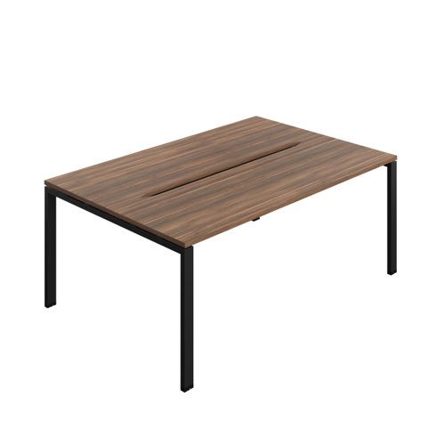 Synergy Bench with Cut Out: 2 Person (FSC) : Goal Post Leg : 1800 700 Dark Walnut/Black