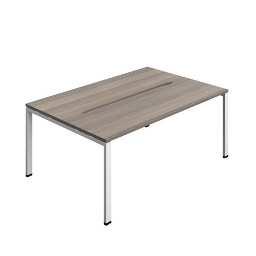 Synergy Bench with Cut Out: 2 Person (FSC) : Goal Post Leg : 1800 700 Grey Oak/White