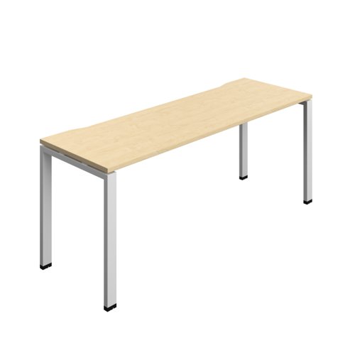 Synergy Bench with Cut Out: 1 Person (FSC) : Goal Post Leg : 1800 700 Maple/Silver