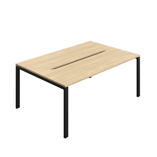 Synergy Bench with Cut Out: 2 Person (FSC) : Goal Post Leg : 1800 700 Nova Oak/Black