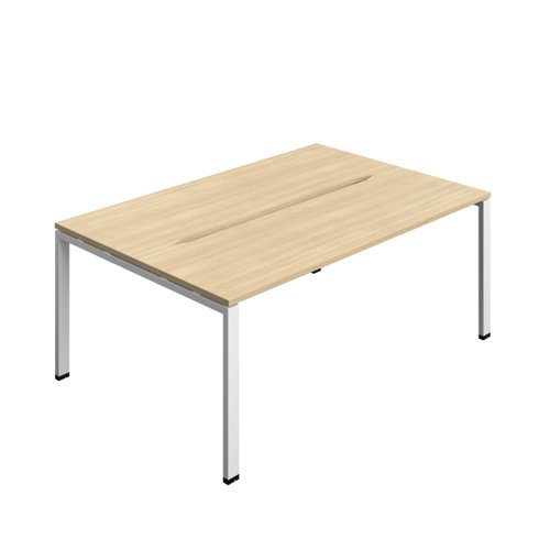 Synergy Bench with Cut Out: 2 Person (FSC) : Goal Post Leg : 1800 700 Nova Oak/White