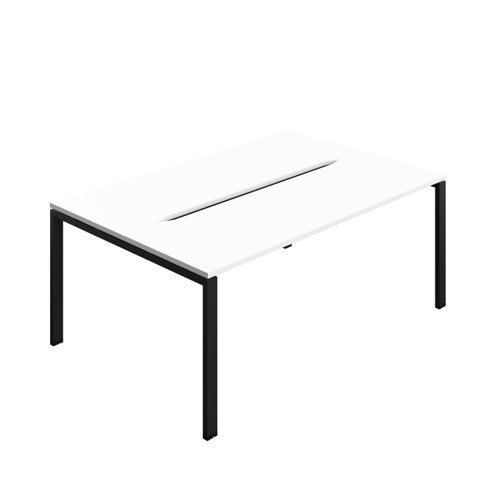 Synergy Bench with Cut Out: 2 Person (FSC) : Goal Post Leg : 1800 700 White/Black