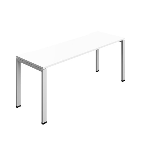Synergy Bench with Cut Out: 1 Person (FSC) : Goal Post Leg : 1800 700 White/Silver