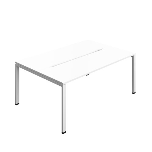 Synergy Bench with Cut Out: 2 Person (FSC) : Goal Post Leg : 1800 700 White/White