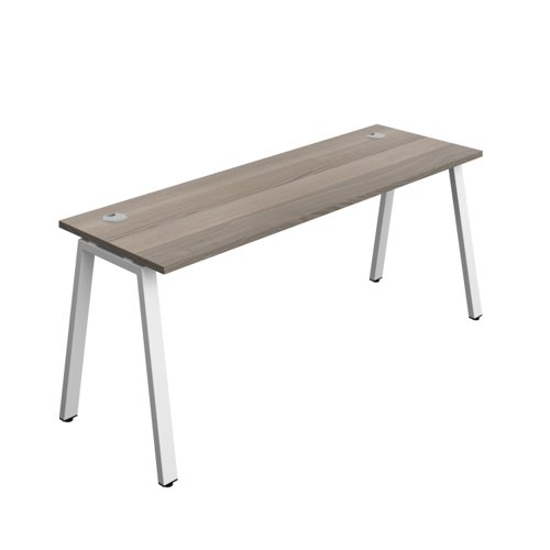 Synergy Bench with Cable Ports: 1 Person (FSC) : A-Frame Leg : 1800 700 Grey Oak/White