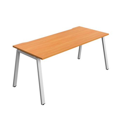 Synergy Bench with Cut Out: 1 Person (FSC) : A-Frame Leg : 1800 800 Beech/Silver