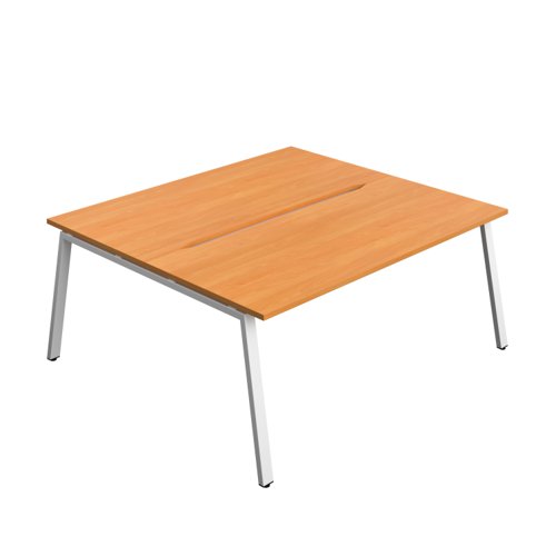 Synergy Bench with Cut Out: 2 Person (FSC) : A-Frame Leg : 1800 800 Beech/White