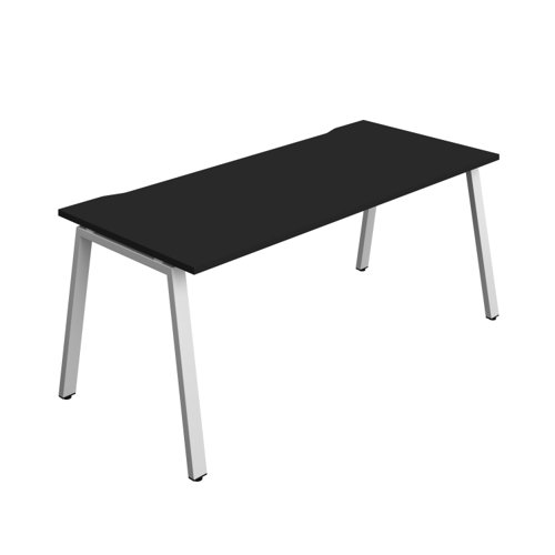 Synergy Bench with Cut Out: 1 Person (FSC) : A-Frame Leg : 1800 800 Black/Silver