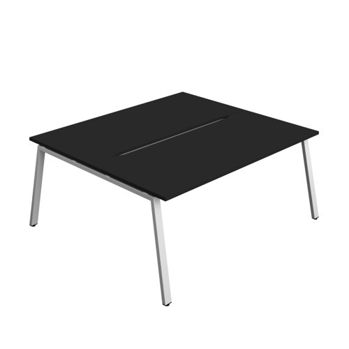 Synergy Bench with Cut Out: 2 Person (FSC) : A-Frame Leg : 1800 800 Black/Silver