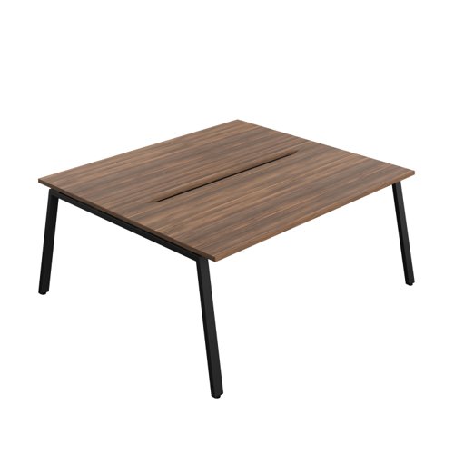 Synergy Bench with Cut Out: 2 Person (FSC) : A-Frame Leg : 1800 800 Dark Walnut/Black