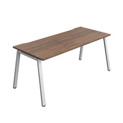 Synergy Bench with Cut Out: 1 Person (FSC) : A-Frame Leg : 1800 800 Dark Walnut/Silver