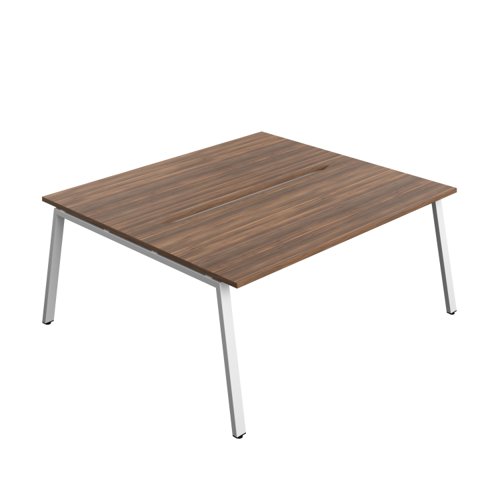 Synergy Bench with Cut Out: 2 Person (FSC) : A-Frame Leg : 1800 800 Dark Walnut/White