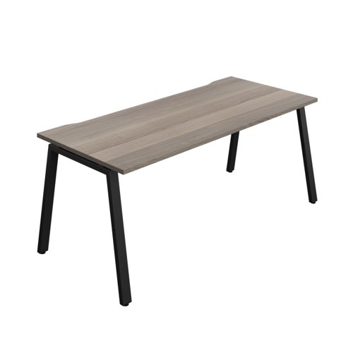 Synergy Bench with Cut Out: 1 Person (FSC) : A-Frame Leg : 1800 800 Grey Oak/Black