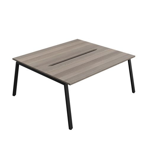 Synergy Bench with Cut Out: 2 Person (FSC) : A-Frame Leg : 1800 800 Grey Oak/Black