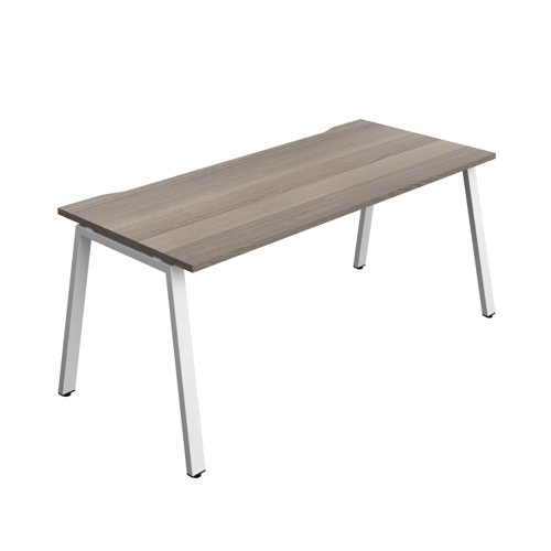 Synergy Bench with Cut Out: 1 Person (FSC) : A-Frame Leg : 1800 800 Grey Oak/White