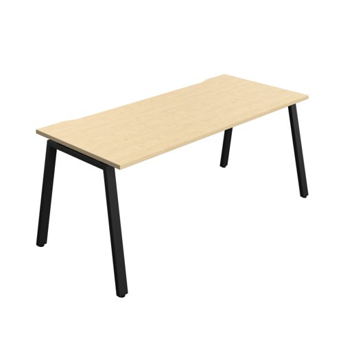 Synergy Bench with Cut Out: 1 Person (FSC) : A-Frame Leg : 1800 800 Maple/Black