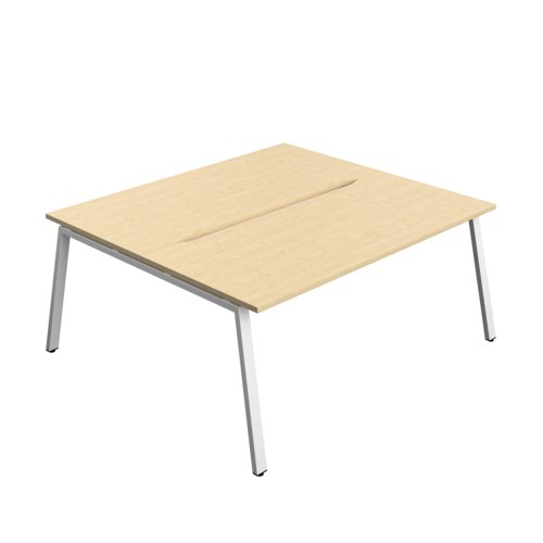 Synergy Bench with Cut Out: 2 Person (FSC) : A-Frame Leg : 1800 800 Maple/White