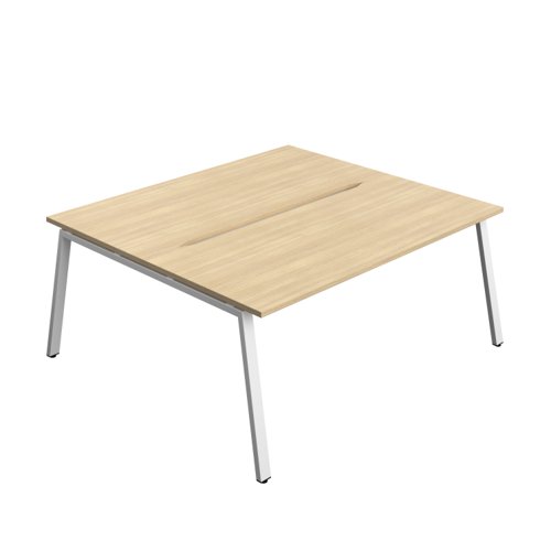Synergy Bench with Cut Out: 2 Person (FSC) : A-Frame Leg : 1800 800 Nova Oak/White