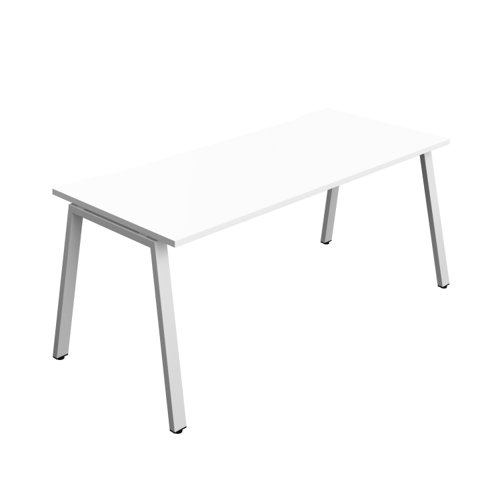 Synergy Bench with Cut Out: 1 Person (FSC) : A-Frame Leg : 1800 800 White/Silver