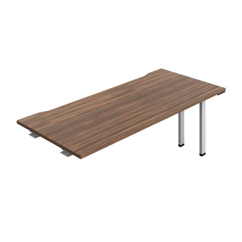Synergy Bench Extension with Cut Out: 1 Person (FSC) : 1800 800 Dark Walnut/Silver