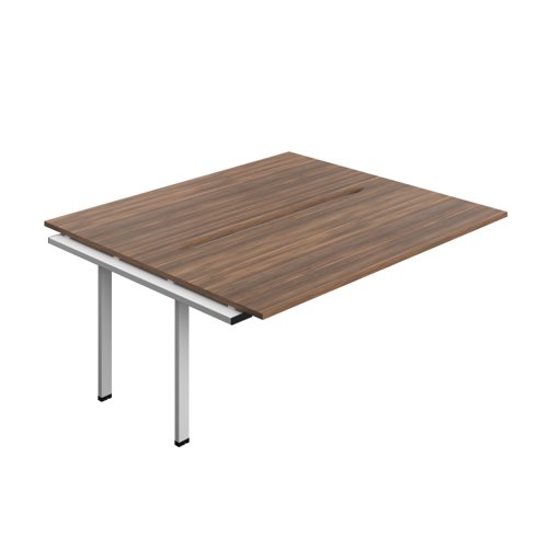 Synergy Bench Extension with Cut Out: 2 Person (FSC) : 1800 800 Dark Walnut/Silver