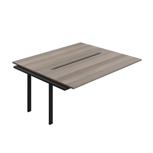 Synergy Bench Extension with Cut Out: 2 Person (FSC) : 1800 800 Grey Oak/Black