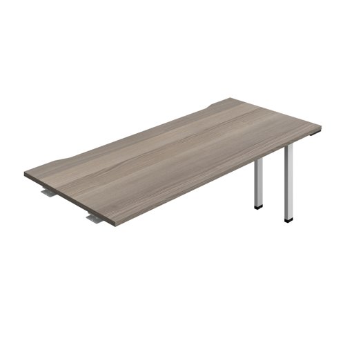 Synergy Bench Extension with Cut Out: 1 Person (FSC) : 1800 800 Grey Oak/Silver