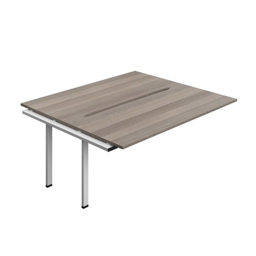 Synergy Bench Extension with Cut Out: 2 Person (FSC) : 1800 800 Grey Oak/Silver
