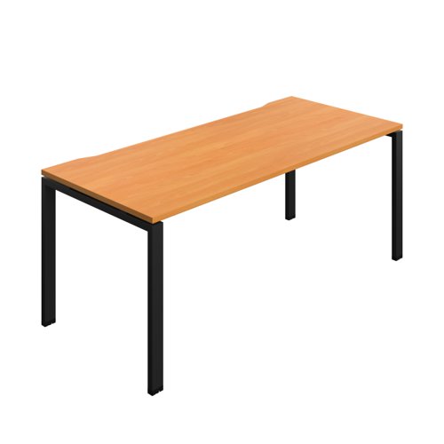 Synergy Bench with Cut Out: 1 Person (FSC) : Goal Post Leg : 1800 800 Beech/Black