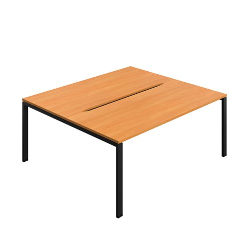 Synergy Bench with Cut Out: 2 Person (FSC) : Goal Post Leg : 1800 800 Beech/Black