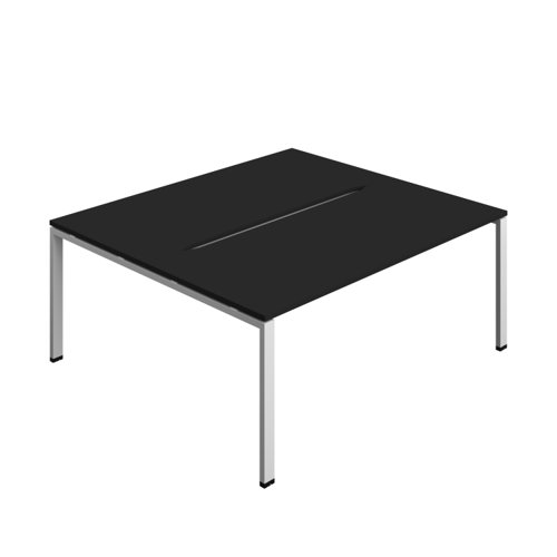 Synergy Bench with Cut Out: 2 Person (FSC) : Goal Post Leg : 1800 800 Black/Silver