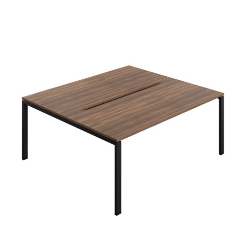 Synergy Bench with Cut Out: 2 Person (FSC) : Goal Post Leg : 1800 800 Dark Walnut/Black