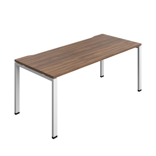 Synergy Bench with Cut Out: 1 Person (FSC) : Goal Post Leg : 1800 800 Dark Walnut/White