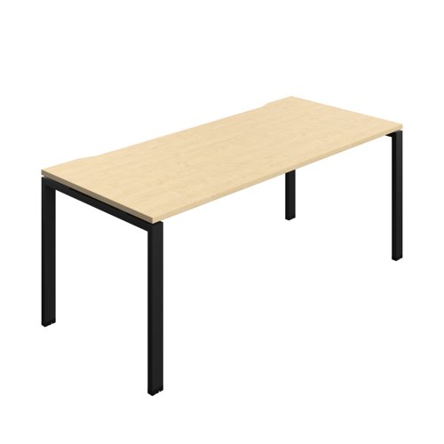 Synergy Bench with Cut Out: 1 Person (FSC) : Goal Post Leg : 1800 800 Maple/Black