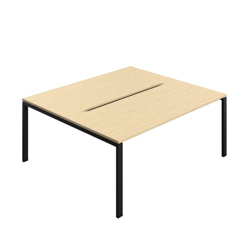 Synergy Bench with Cut Out: 2 Person (FSC) : Goal Post Leg : 1800 800 Maple/Black