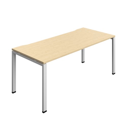 Synergy Bench with Cut Out: 1 Person (FSC) : Goal Post Leg : 1800 800 Maple/Silver