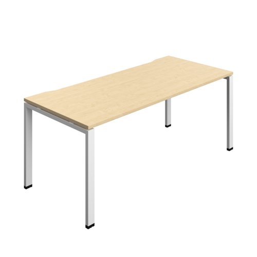 Synergy Bench with Cut Out: 1 Person (FSC) : Goal Post Leg : 1800 800 Maple/White