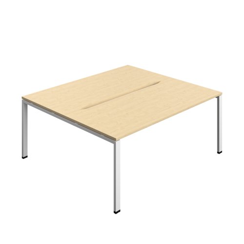 Synergy Bench with Cut Out: 2 Person (FSC) : Goal Post Leg : 1800 800 Maple/White