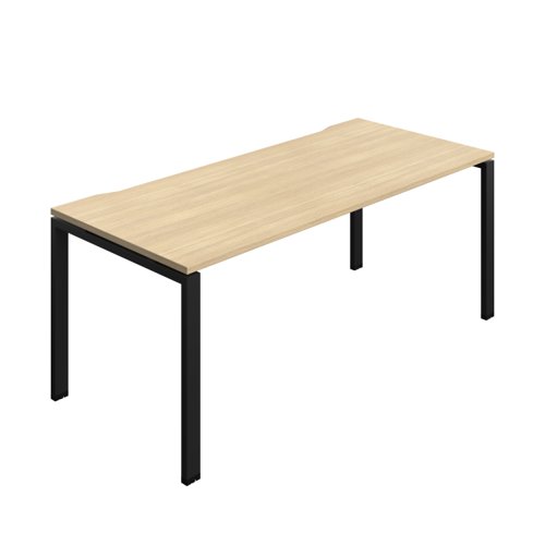 Synergy Bench with Cut Out: 1 Person (FSC) : Goal Post Leg : 1800 800 Nova Oak/Black