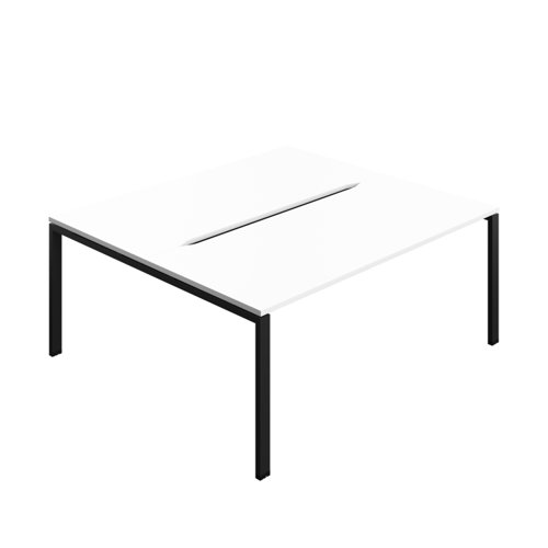 Synergy Bench with Cut Out: 2 Person (FSC) : Goal Post Leg : 1800 800 White/Black