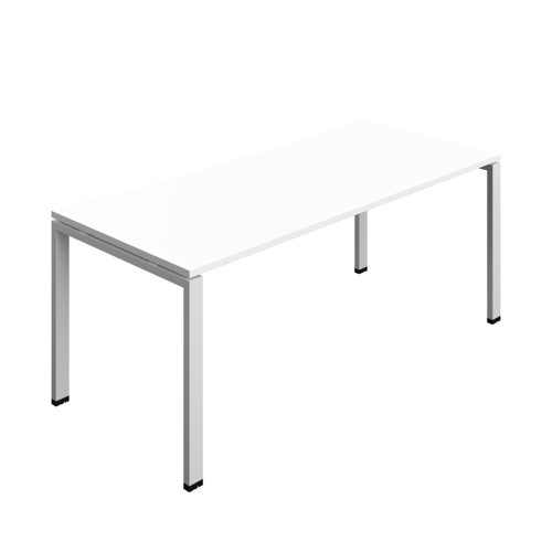 Synergy Bench with Cut Out: 1 Person (FSC) : Goal Post Leg : 1800 800 White/Silver