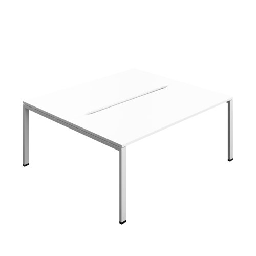 Synergy Bench with Cut Out: 2 Person (FSC) : Goal Post Leg : 1800 800 White/Silver