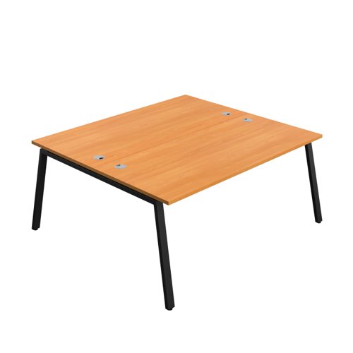 Synergy Bench with Cable Ports: 2 Person (FSC) : A-Frame Leg : 1800 800 Beech/Black