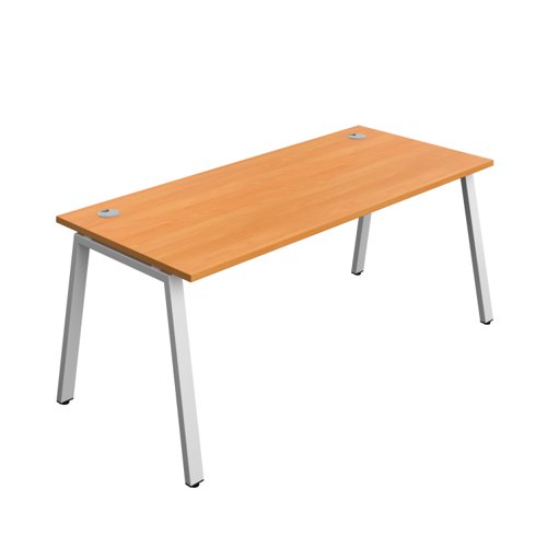 Synergy Bench with Cable Ports: 1 Person (FSC) : A-Frame Leg : 1800 800 Beech/Silver