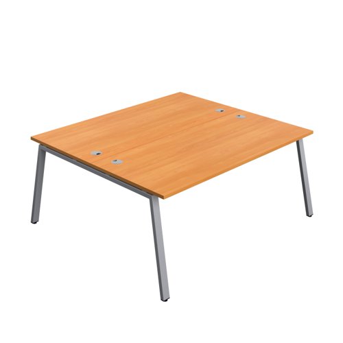 Synergy Bench with Cable Ports: 2 Person (FSC) : A-Frame Leg : 1800 800 Beech/Silver