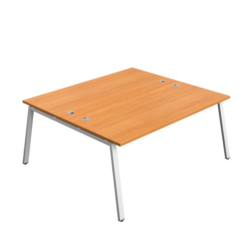 Synergy Bench with Cable Ports: 2 Person (FSC) : A-Frame Leg : 1800 800 Beech/White