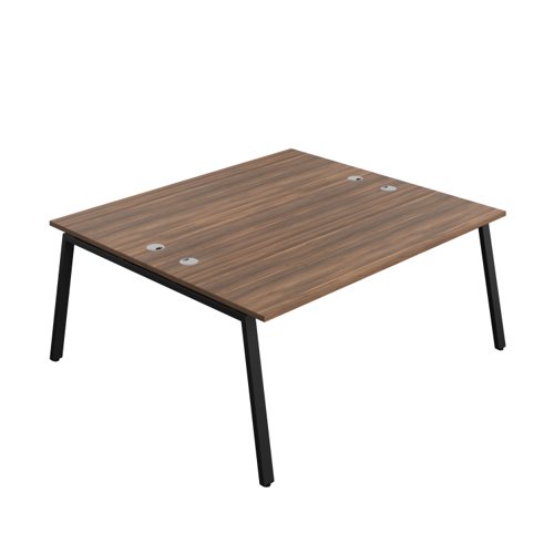 Synergy Bench with Cable Ports: 2 Person (FSC) : A-Frame Leg : 1800 800 Dark Walnut/Black