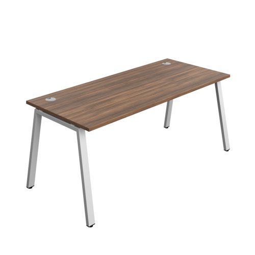 Synergy Bench with Cable Ports: 1 Person (FSC) : A-Frame Leg : 1800 800 Dark Walnut/Silver