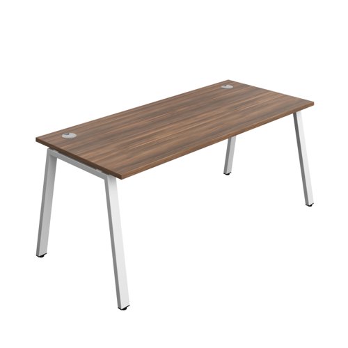 Synergy Bench with Cable Ports: 1 Person (FSC) : A-Frame Leg : 1800 800 Dark Walnut/White